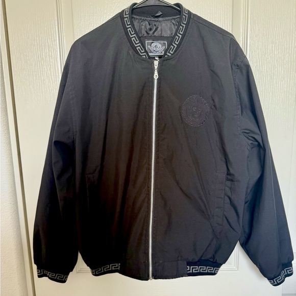 Versace Other - Versace greca mens black bomber jacket - M